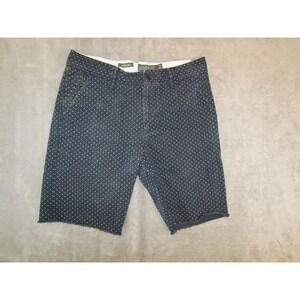 Hawkings McGill Mens Navy Polka Dot Tailored Fit Raw Hem Shorts Size 32